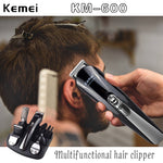 Máquina de Cortar Cabelo Kemei® 11 em 1 - KM600 (5 pentes)