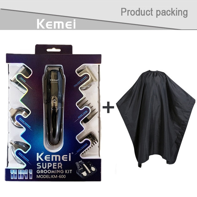 Máquina de Cortar Cabelo Kemei® 11 em 1 - KM600 (5 pentes)