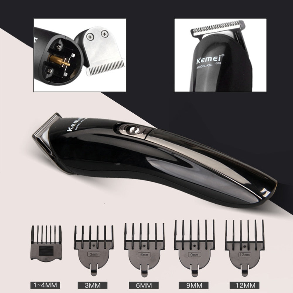 Máquina de Cortar Cabelo Kemei® 11 em 1 - KM600 (5 pentes)